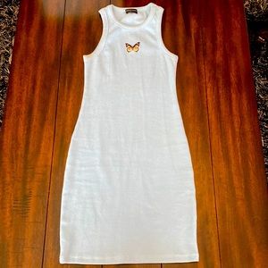 White Fox Blue Halter Dress